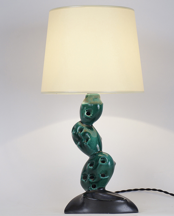 L 398 – Lampe céramique cactus  Haut : 43 cm /16,9 in