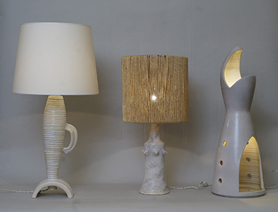 Lampes en  céramique  à retrouver sur le site Mado Jolain – Met de Penninghen