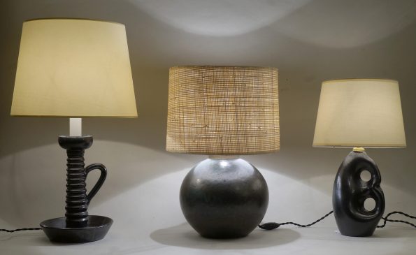 Lampes en céramique noire mate  à retrouver sur le site L 698-L 653-L 731