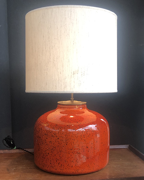 L 803 – Paire de Lampes orange  H : 59 cm /  13 in.